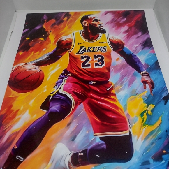 NEW!💯 LEBRON JAMES LAKERS 8.5x11 ULTRA PREMIUM GLOSSY COLOR ART REPRINT POSTER - Picture 4 of 7